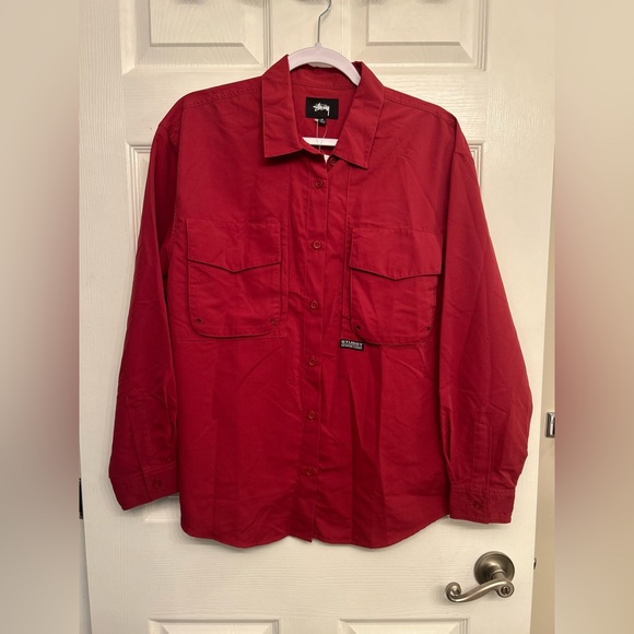 Stussy Other - Stussy Red Pocket Button Up Shirt